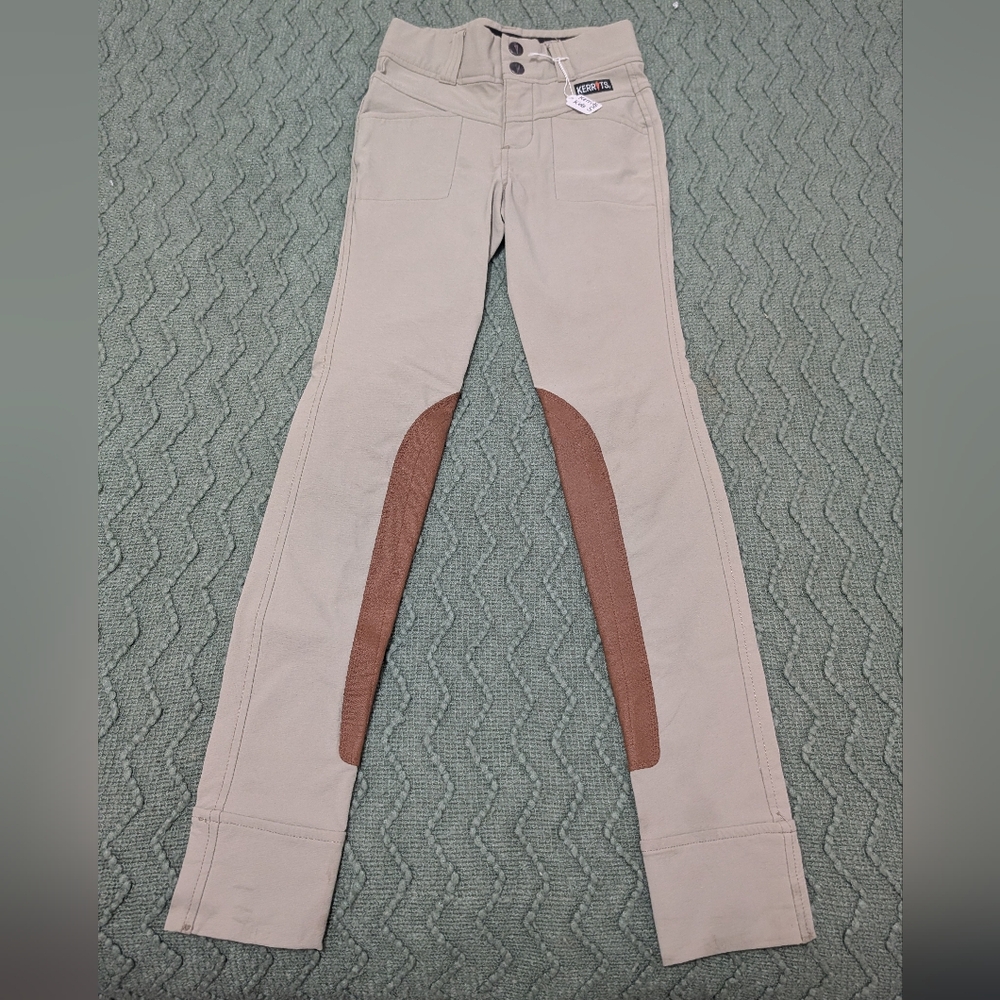 Beige Kerrits Riding Pants with Brown Patches